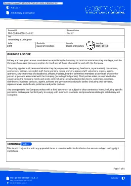 Anti-Bribery & Corruption